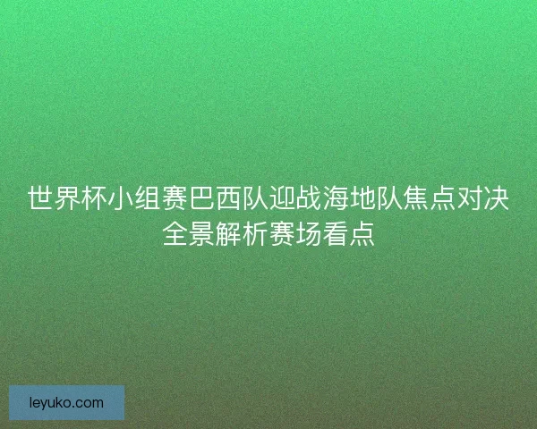 世界杯小组赛巴西队迎战海地队焦点对决全景解析赛场看点 世界杯小组赛巴西队迎战海地队焦点对决全景解析赛场看点